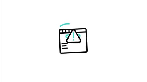 Animated Browser Window with Warning Icon