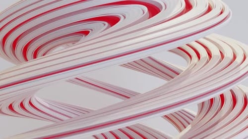 Abstract Red and White Twisting Fluid Loop Background
