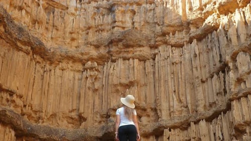 Alleinreisende genießt die atemberaubende Landschaft des Canyons