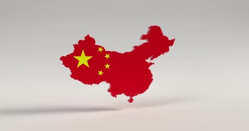 Karte und Flagge von China - 4K