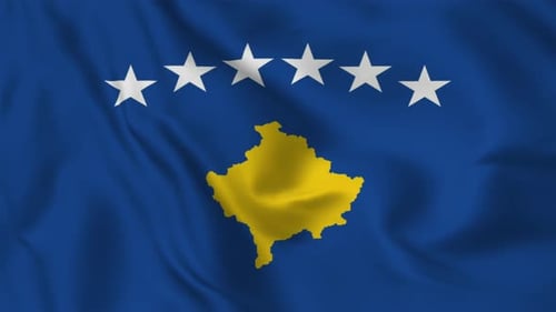 Realistic Waving Flag of Kosovo for National Representation