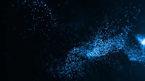 Futuristic Abstract Blue Particles Flow Background Loop