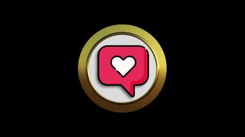3D Spinning Social Media Like Heart Icon Animation