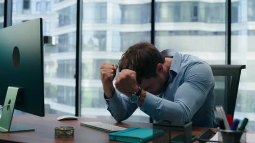 Angry Ceo Arguing Throwing Keyboard Closeup. Stressed Businessman Feeling Nervous About Mistakes