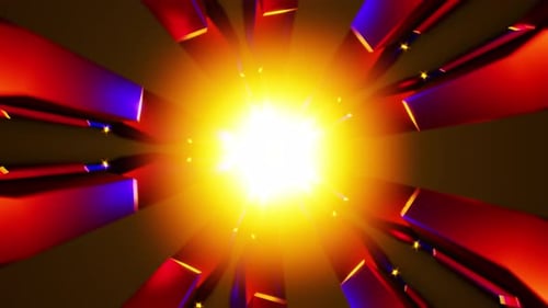 Fond de mouvement VJ Loop transparent avec tunnel géométrique kaléidoscopique ardent