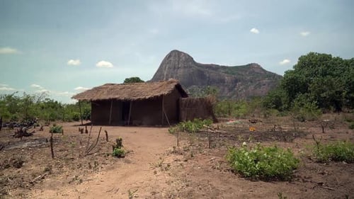 Isolated hut in rural Mozambique