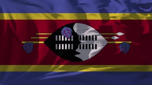 Waving Flag of Eswatini Animated Background