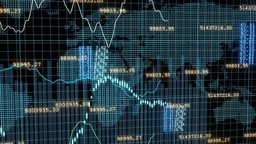 Stock market animated graphic. Stock price chart.