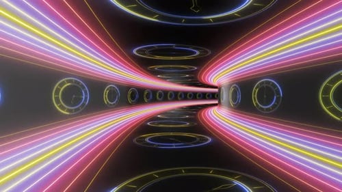 Neon Clocks on the Tunnel Wall, Loopable