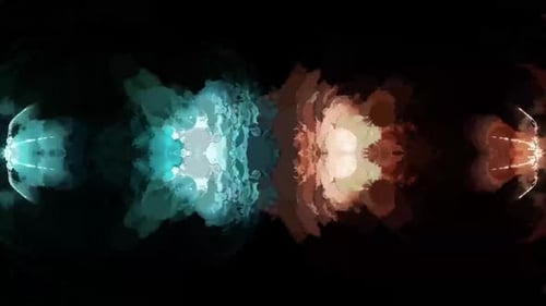 Abstract Symmetrical Fluid Ink Particles Reveal Transition