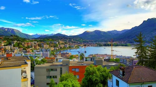 Lugano City In Switzerland