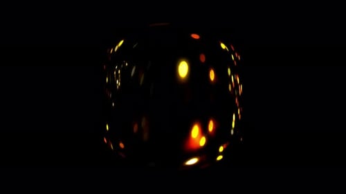 Colorful sphere with twinkling lights on a black background