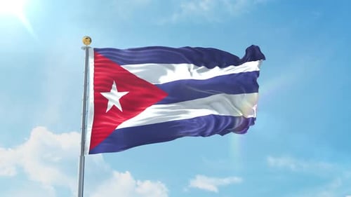 Realistic Flag Of Cuba