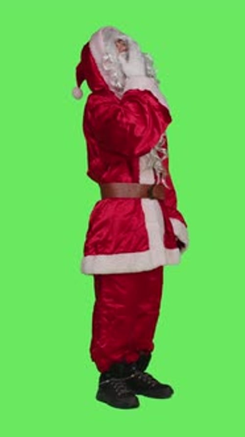 Santa Cosplay Feeling Tired Yawning