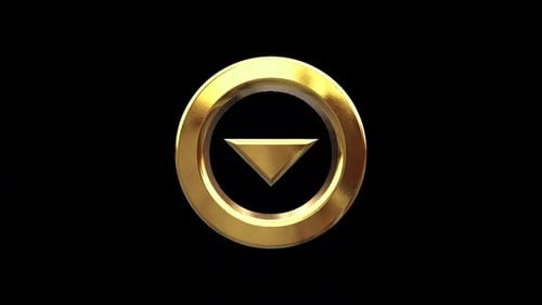 Arrow Drop Down Circle Golden Icon