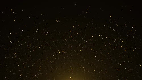 Golden Shimmering Particles Rising Abstract Background