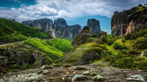 Picturesque View of Meteora Monasteries in Greece