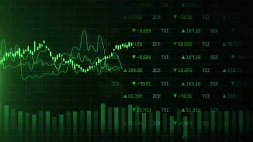 Economic Graph with Diagrams on Stock Market Business and Financial