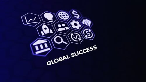 Global Success and International Business Growth Concept. technology, business and network