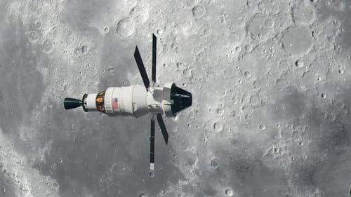 Orion Spaceship Orbiting the Moon