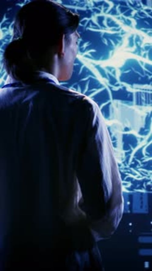 Futuristic AI Brain and Technology Display