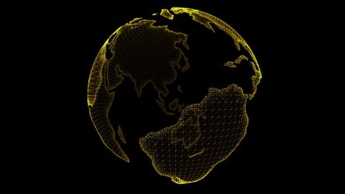 Futuristic Digital Earth Globe Rotation