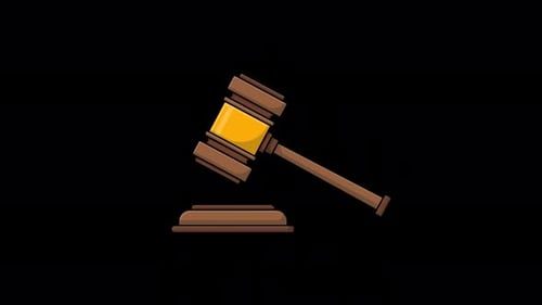 Animated Judge Gavel or Hammer Transparent Video