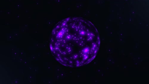 Futuristic Purple Glowing Sphere Particle Animation