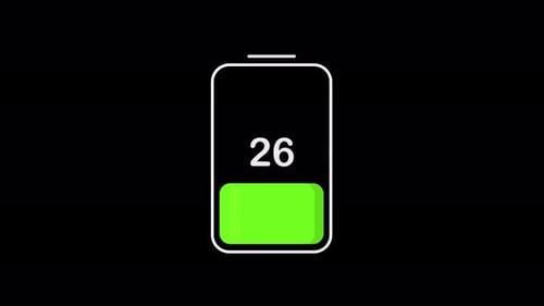 Animated Flat Design Battery Charging Indicator