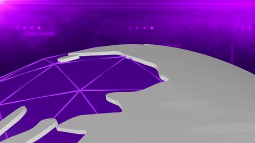 3D Globe News-Hintergrund Violett V2