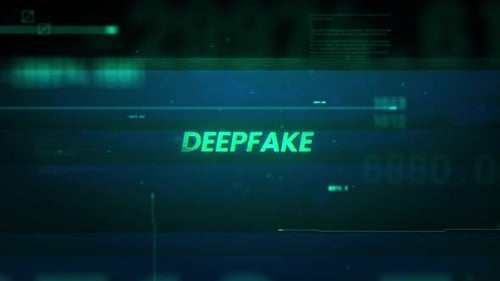 Deepfake Word On Noise Glitch Error Technology Contexte de données futuriste