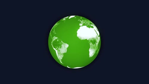 Modern Rotating Green Earth Globe Animation