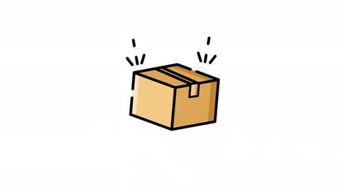 Bouncing Cardboard Box Delivery Animated Icon