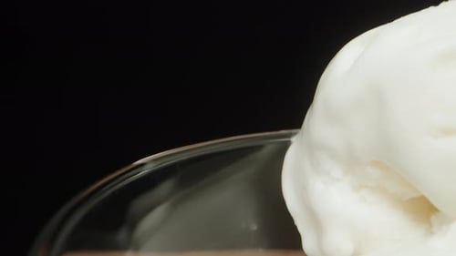 White Ice Cream with Fresh Pomegranate Seeds