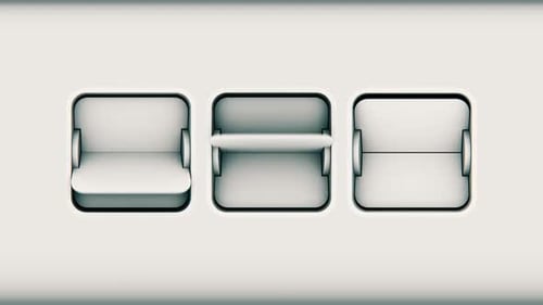 Mechanical flip board display with three blank squares