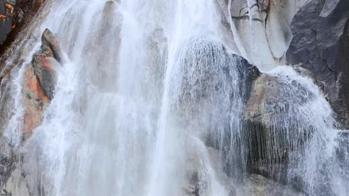 Aerial View of Shannon Falls Water Rushing Down the Canyon Canada