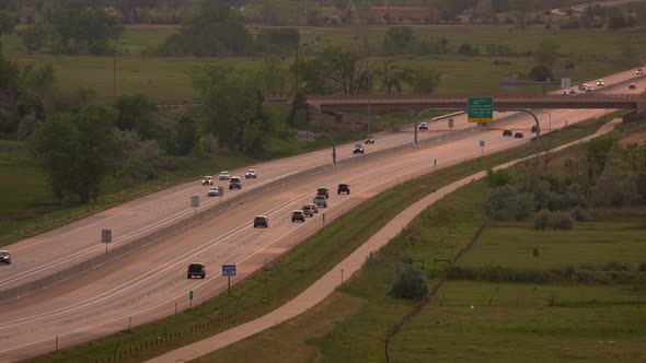 Cars driving on US36 highway between Denver, Colorado and Boulder ...