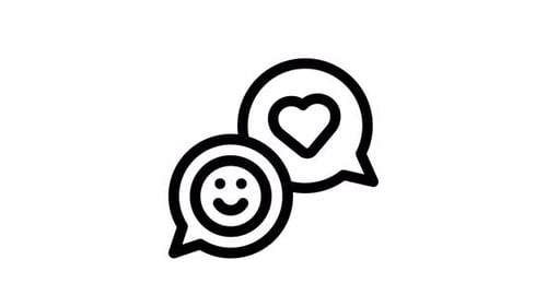 Animated Chat Bubbles with Smiley and Heart Icons