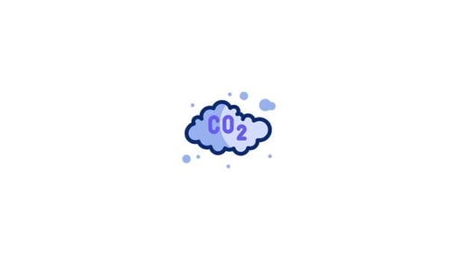 Animated CO2 Cloud Emission Icon for Environmental Projects