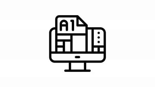 paper sizes line icon animation