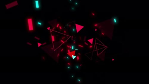 Neon Glowing Geometric Shapes Animated Background Loop