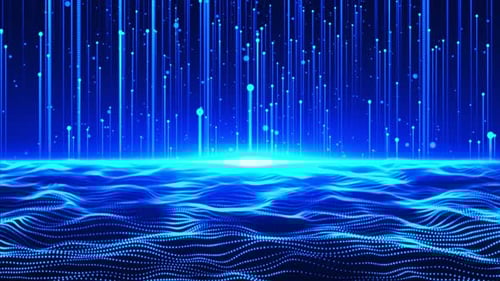 Blue Award Party Stage Moving Digital Particle Background Loop