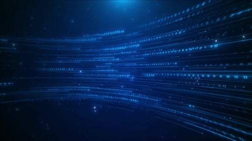 Abstract futuristic digital grid big data, visualization, analytics, blockchain elements, artificial