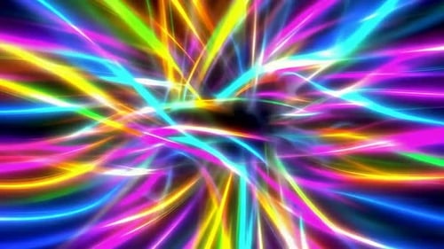Abstrakte neonglühende Lichtstreifen Motion Graphic Loop VJ B