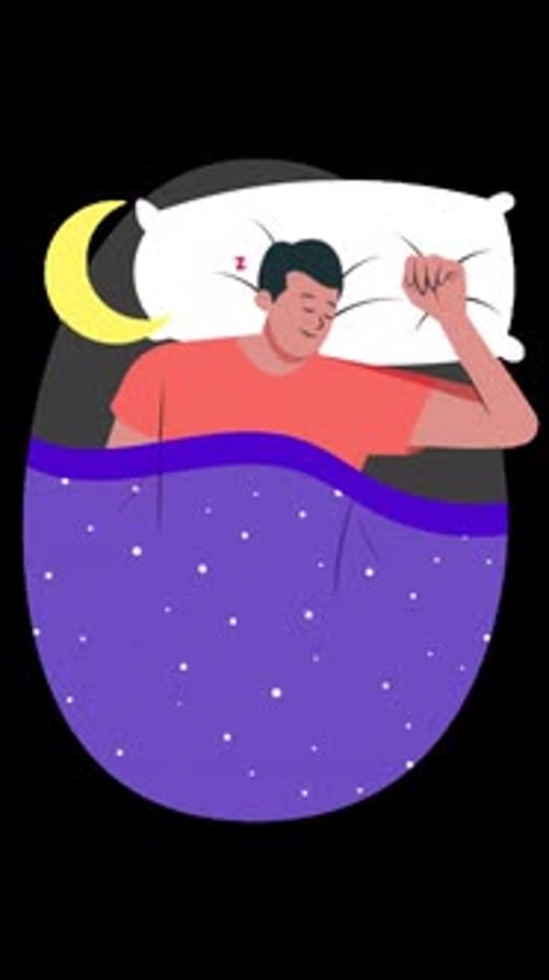 man sleeping in bed with vertical alpha channel