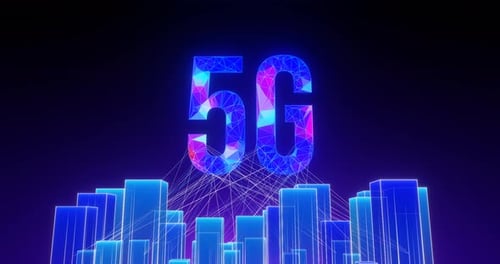 Futuristic 5G Network City Animation