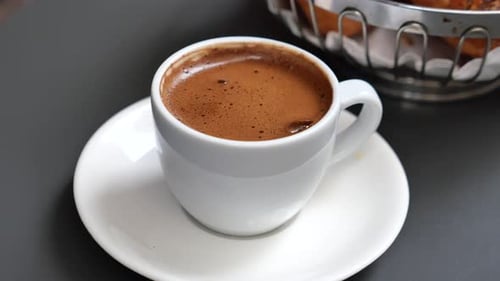 a Cup of Turkish Coffee on Table