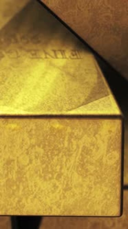 Gold Bars Close Up Front View Wealth Finance Concept 4K