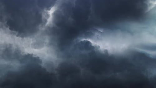 point of view thunderstorm and dark clouds moving over the sky