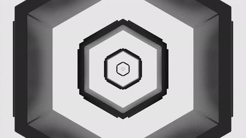 Abstract Geometric Hexagon Tunnel Infinite Loop